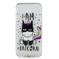 Θήκη Σιλικόνης TPU για Samsung Galaxy J4 Plus - Γατούλα που Ονειρεύεται να Γίνει Μονόκερος