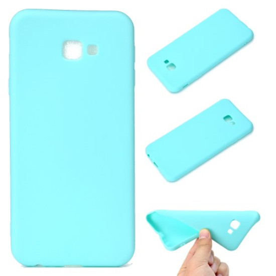 Solid Color Soft Matte TPU Back Cell Phone Case for Samsung Galaxy J4 Plus - Cyan Samsung Cases Mobile