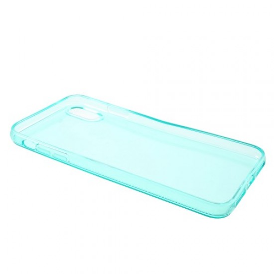 Clear TPU Soft Mobile Case Cover for iPhone XS Max 6.5 inch - Cyan Apple Cases Mobile