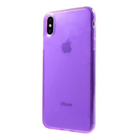 Clear TPU Soft Phone Lightweight Cover Shell for iPhone XS Max 6.5 inch - Purple Apple Cases Mobile