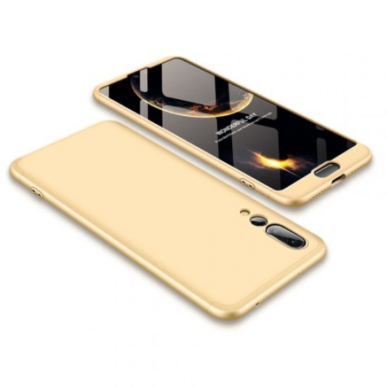 GKK Detachable 3-Piece Matte Hard Case Cover Shell for Huawei P20 Pro - Gold Huawei Cases Mobile