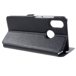 Δερμάτινη Θήκη Βιβλίο Smart Cover (Όψη Μεταξιού) για Xiaomi Mi 8 (6.21-inch) - Μαύρο
