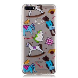 Pattern Printing IMD TPU Protection Case for Huawei Y7 (2018) - Elephant and Horse