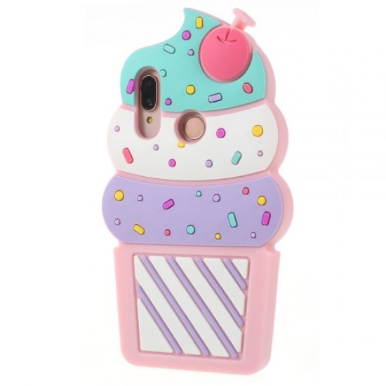 3D Cherry Ice Cream Soft Silicone Cover for Huawei P20 Lite / Nova 3e - Pink Huawei Cases Mobile