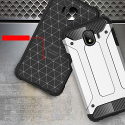 Armor Guard Plastic + TPU Hybrid Cell Phone Case Shell for Samsung Galaxy J4 (2018) - Red