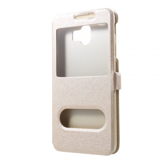 Δερμάτινη Θήκη Βιβλίο Smart Cover (Όψη Μεταξιού) για Samsung Galaxy J4 (2018) - Χρυσαφί Samsung Θήκες Κινητών