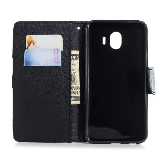 Pattern Painting Cross Texture Leather Wallet Stand Case for Samsung Galaxy J4 (2018) - Tape Samsung Cases Mobile