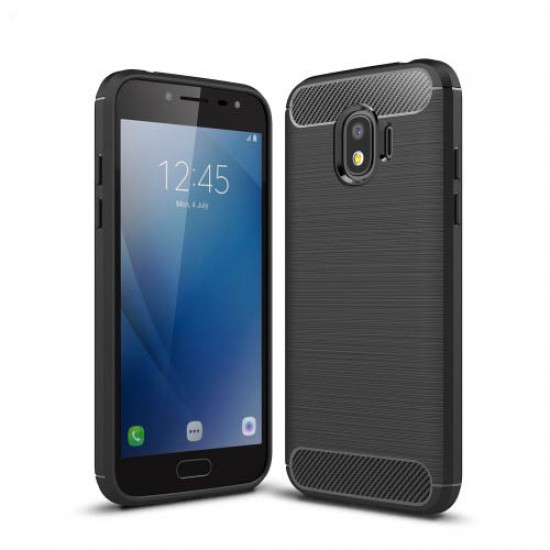 Θήκη Σιλικόνης TPU Carbon Fiber Brushed για Samsung Galaxy J2 Pro 2018 - Μαύρο Samsung Θήκες Κινητών