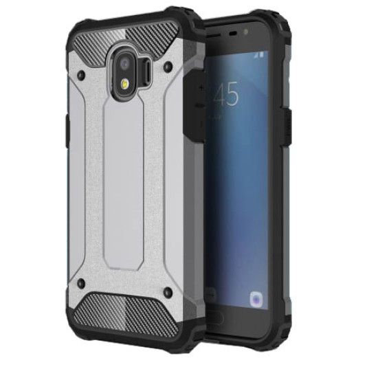 Armor Guard Plastic + TPU Hybrid Cell Phone Casing for Samsung Galaxy J2 Pro 2018 - Grey Samsung Cases Mobile