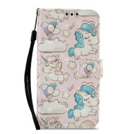 Δερμάτινη Θήκη Πορτοφόλι με Βάση Στήριξης για Samsung Galaxy J2 Pro 2018 - Μονοκεράκια και Συννεφάκια