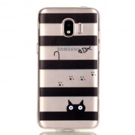 Θήκη Σιλικόνης TPU για Samsung Galaxy J2 Pro 2018 - Ρίγες και Γατούλα