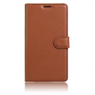 Lychee Skin Leather Card Holder Case for Google Pixel - Brown