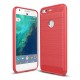 Brushed Carbon Fiber TPU Back Cell Phone Case for Google Pixel - Red Google Pixel mobile Cases