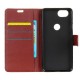 Litchi Skin PU Leather Wallet Stand Folio Protective Case Accessory for Google Pixel 2 - Brown Google Pixel mobile Cases