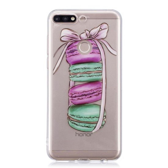 Pattern Printing IMD TPU Soft Case for Huawei Honor 7C / Enjoy 8 /Y7 Prime (2018) - Macaroon Pattern Huawei Cases Mobile