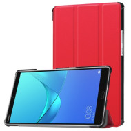 Tri-fold Leather Folio Case with Stand with Stand for Huawei MediaPad M5 8 - Red