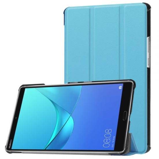 Tri-fold Leather Protection Cover Shell with Stand for Huawei MediaPad M5 8 - Baby Blue Huawei Tablets Case