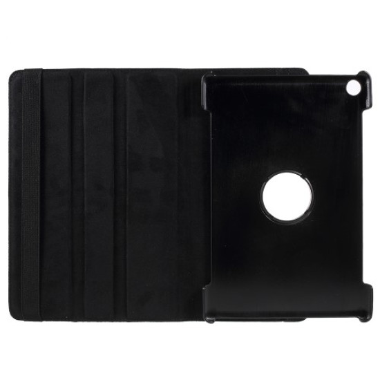 Litchi Skin Leather Case with Rotating Stand for Huawei MediaPad M5 10 / M5 10 (Pro) - Black Huawei Tablets Case