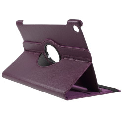 Litchi Skin Leather Cover Shell Case with Rotating Stand for Huawei MediaPad M5 10 / M5 10 (Pro) - Purple