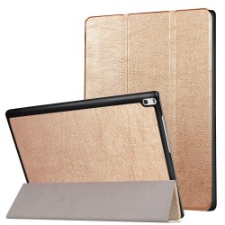 Δερμάτινη Θήκη Βιβλίο Tri-Fold με Βάση Στήριξης για Lenovo Tab 4 10 Plus 10.1-inch - Χρυσαφί
