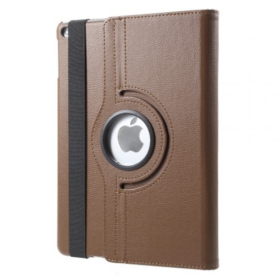 Περιστρεφόμενη Δερμάτινη Θήκη Βιβλίο με Βάση Στήριξης για iPad Air 2 - Καφέ Apple Θήκες Tablet
