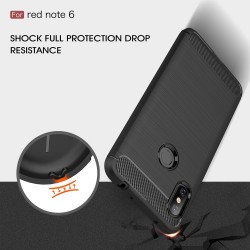 Θήκη Σιλικόνης TPU Carbon Fiber Brushed για Xiaomi Redmi Note 6 - Γκρι