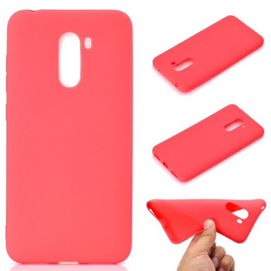 Soft Frosted TPU Cover Case for Xiaomi Pocophone F1 / Poco F1 in India - Red XIAOMI Cases Mobile