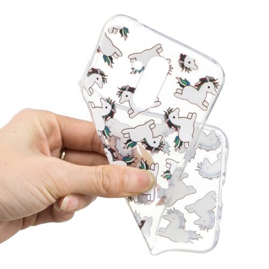 Θήκη Σιλικόνης TPU για Huawei Mate 20 Lite - Ασπρόμαυρα Μονοκεράκια Huawei Θήκες Κινητών