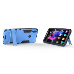 Υβριδική Θήκη Σιλικόνης TPU σε Συνδυαμό με Πλαστικό και με Βάση Στήριξης για Huawei Honor 8X - Μπλε