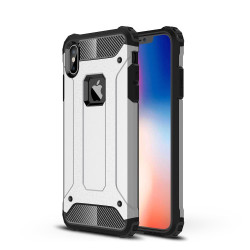 Armor Guard Plastic + TPU Hybrid Phone Shell for iPhone XS Max 6.5 inch - Silver
