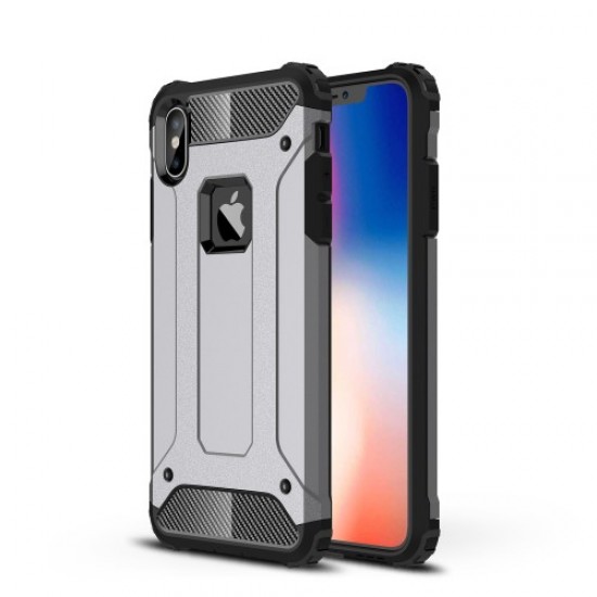 Armor Guard Plastic + TPU Hybrid Phone Casing for iPhone XS Max 6.5 inch - Grey Apple Cases Mobile