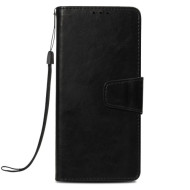 Δερμάτινη Θήκη Πορτοφόλι με Βάση Στήριξης (Όψη Vintage) για iPhone XS Max - Μαύρο