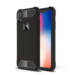 Armor Guard Plastic + TPU Hybrid Case for iPhone XR 6.1 inch - Black
