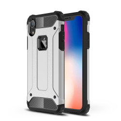 Armor Guard Plastic + TPU Hybrid Back Case for iPhone XR 6.1 inch - Silver