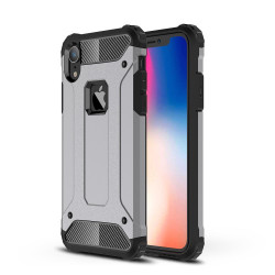 Armor Guard Plastic + TPU Hybrid Phone Case for iPhone XR 6.1 inch - Grey
