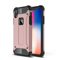 Armor Guard Plastic + TPU Hybrid Protection Case for iPhone XR 6.1 inch - Rose Gold