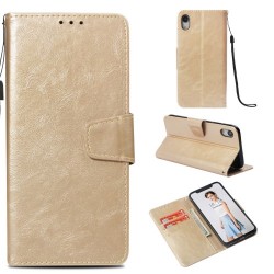 Vintage Oil Buffed Leather Flip Stand Mobile Shell for iPhone XR 6.1 inch - Gold