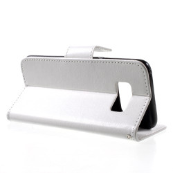 Crazy Horse Leather Wallet Cover for Samsung Galaxy S8 Plus - White