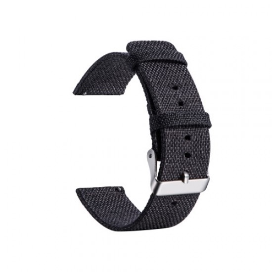 Classic Buckle Canvas Watch Strap for Huami Amazfit Watch Youth Edition - Black Gadgets - Toys - Hobby