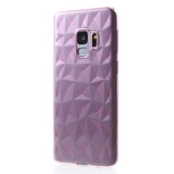 3D Diamond Texture TPU Mobile Phone Case for Samsung Galaxy S9 SM-G960 - Pink