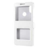 Δερμάτινη Θήκη Βιβλίο Smart Cover με Βάση Στήριξης (Όψη Μεταξιού) για Xiaomi Mi A2 / 6X - Λευκό