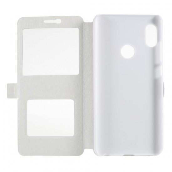 Δερμάτινη Θήκη Βιβλίο Smart Cover με Βάση Στήριξης (Όψη Μεταξιού) για Xiaomi Mi A2 / 6X - Λευκό XIAOMI Θήκες Κινητών