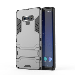 Cool Guard Plastic + TPU Hybrid Phone Shell with Kickstand for Samsung Galaxy Note 9 - Grey