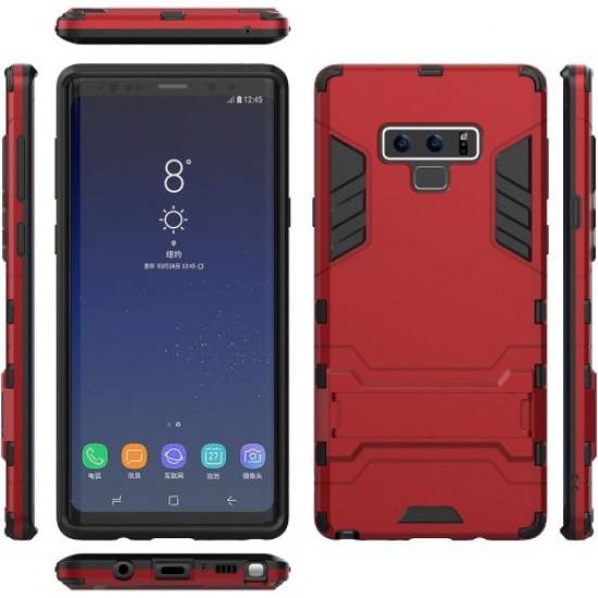 Cool Guard Kickstand Plastic + TPU Hybrid Mobile Case Cover for Samsung Galaxy Note 9 - Red Samsung Cases Mobile