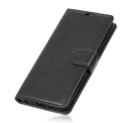 Litchi Grain Wallet Stand Leather Phone Case for Samsung Galaxy J8 (2018) - Black