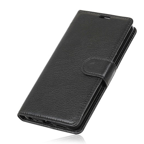 Litchi Grain Wallet Stand Leather Phone Case for Samsung Galaxy J8 (2018) - Black Samsung Cases Mobile