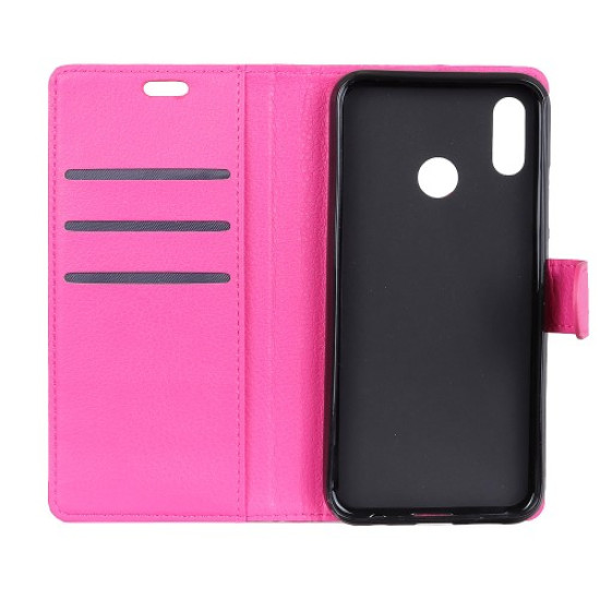 Litchi Texture Wallet Leather Mobile Phone Shell with Stand for Huawei Honor 8X - Rose Huawei Cases Mobile