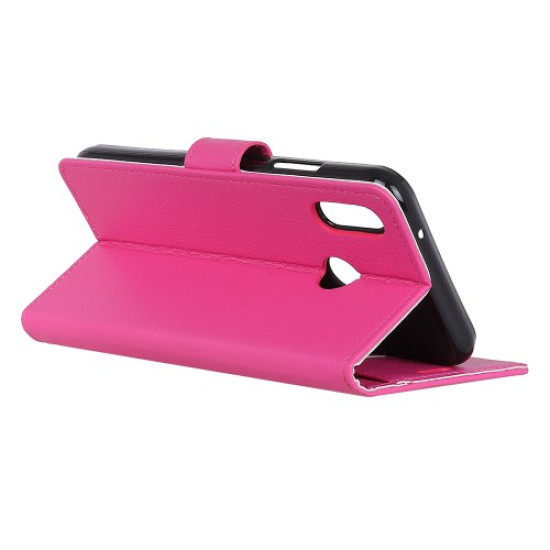 Litchi Texture Wallet Leather Mobile Phone Shell with Stand for Huawei Honor 8X - Rose Huawei Cases Mobile