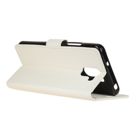 Litchi Texture Card Holder Leather Phone Case for Samsung Galaxy S9 Plus - White Samsung Cases Mobile