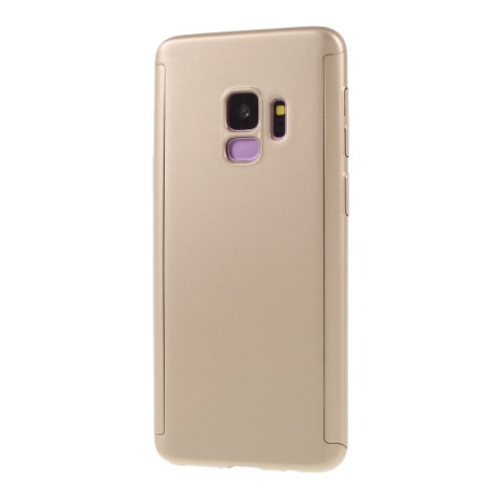 2-in-1 Full Protection PC Mobile Cover Case for Samsung Galaxy S9 G960 + Tempered Glass Screen Protector - Gold Samsung Cases Mobile